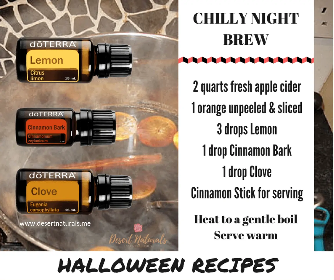 Chilly Night Brew recipe Chillly Night Brew Halloween Recipe with essential oils by Dawn Goehring Desert Naturals