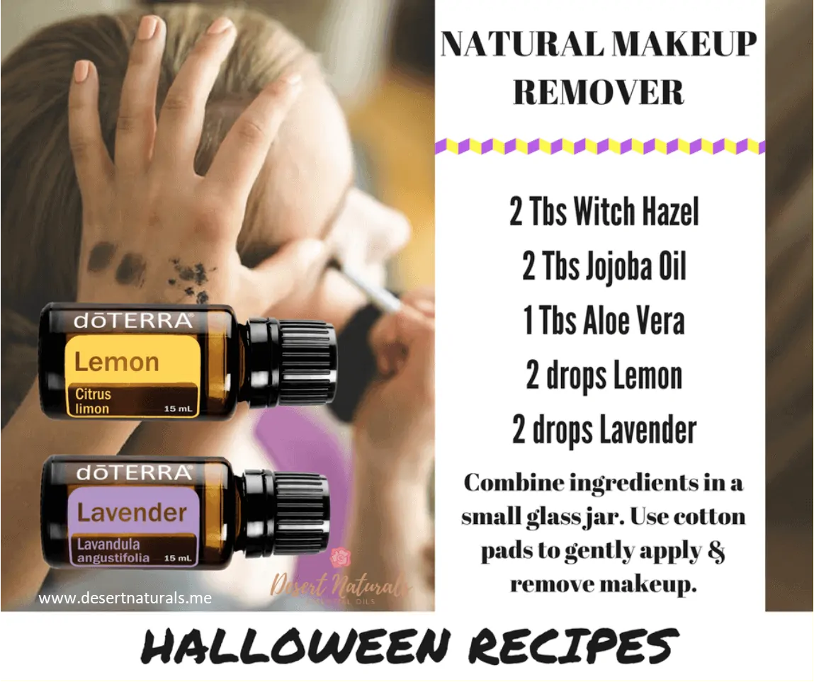 Makeup remover Halloween Makeup remover recipe with essential oils by Dawn Goehring Desert Naturals