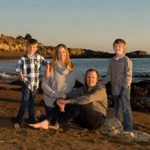 Dawn Goehring and Family on the Beach in Central California