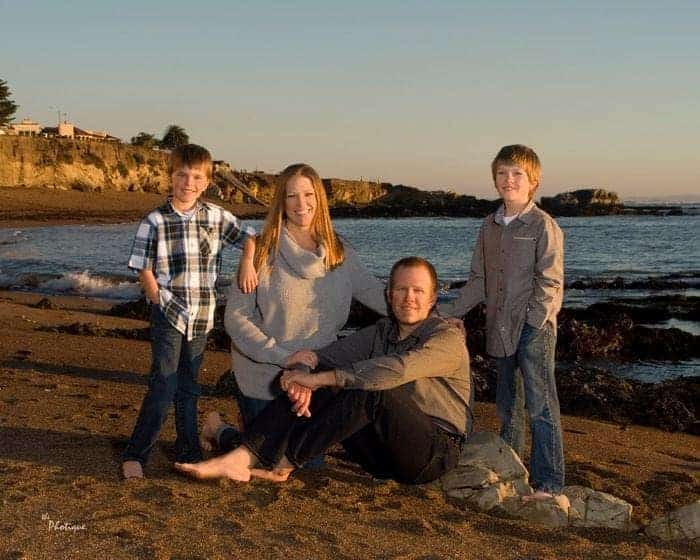Dawn Goehring and Family on the Beach in Central California
