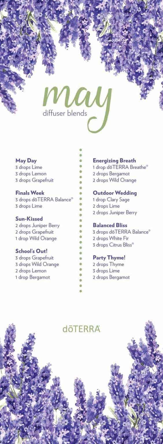 Essential oil diffuser blends for the month of may