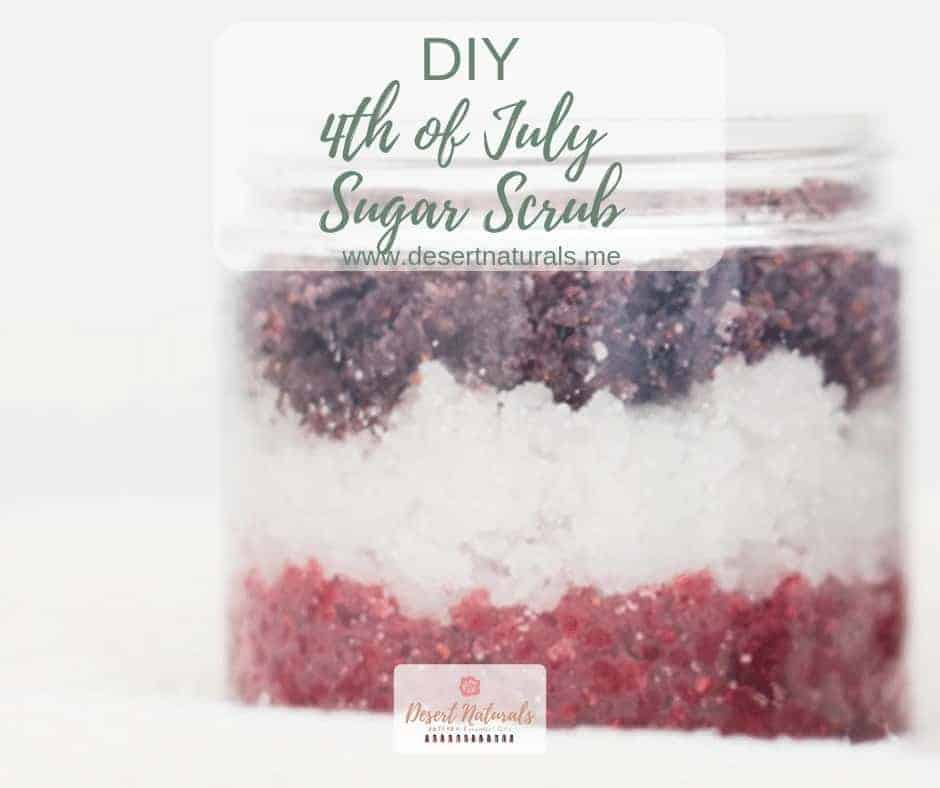 Cheery Berry 4th of July sugar scrub with plant based colors. No synthetic dyes.