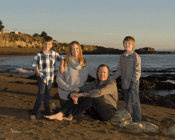 Dawn Goehring and family at the beach
