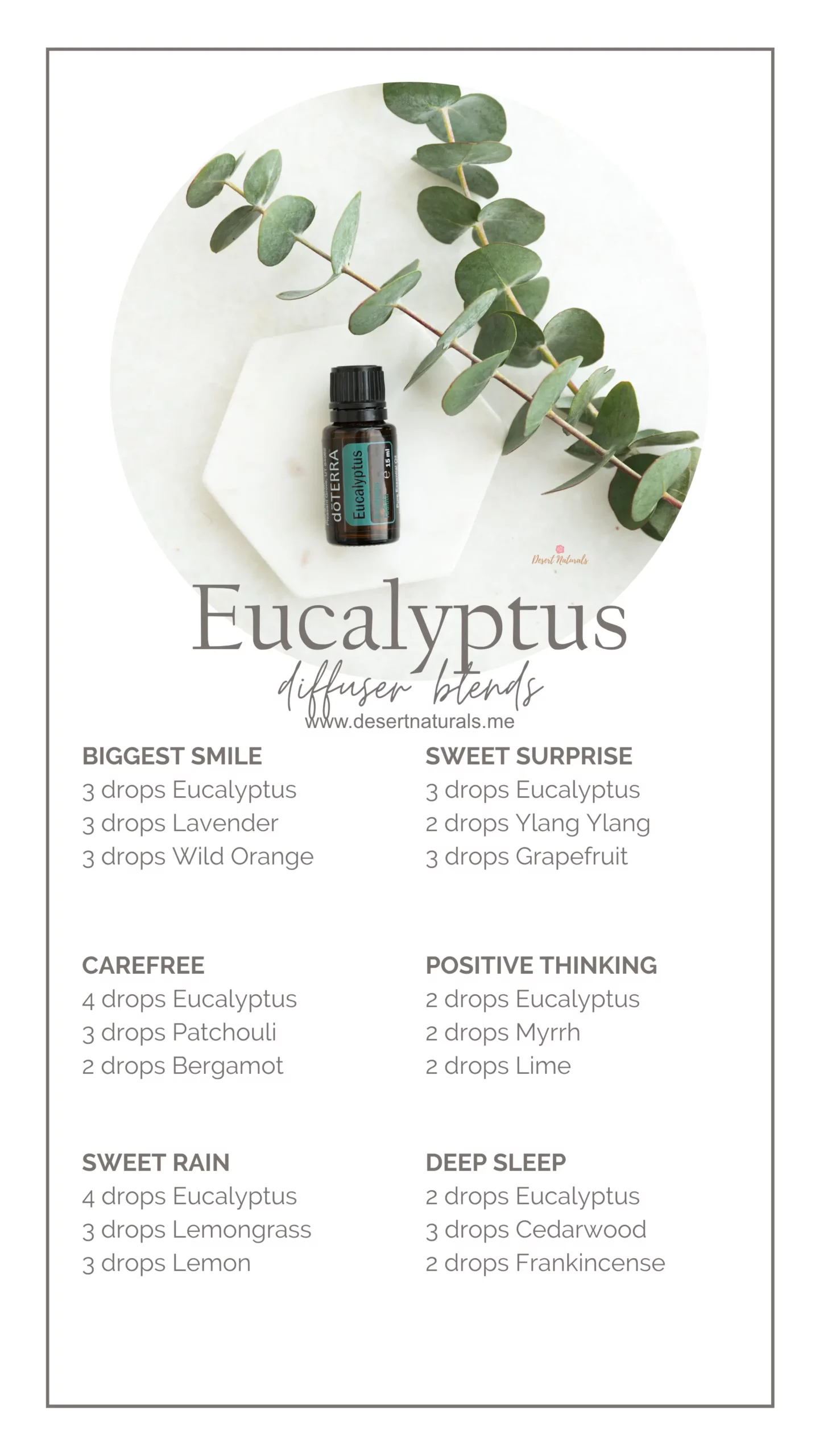 Essential Oil diffuser blends featuring eucalyptus oil