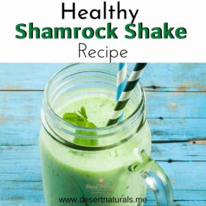 recipe for a healthy homemade shamrock shake with doterra greens and peppermint essential oil