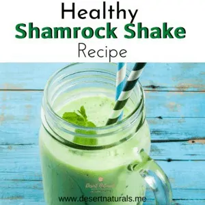 recipe for a healthy homemade shamrock shake with doterra greens and peppermint essential oil