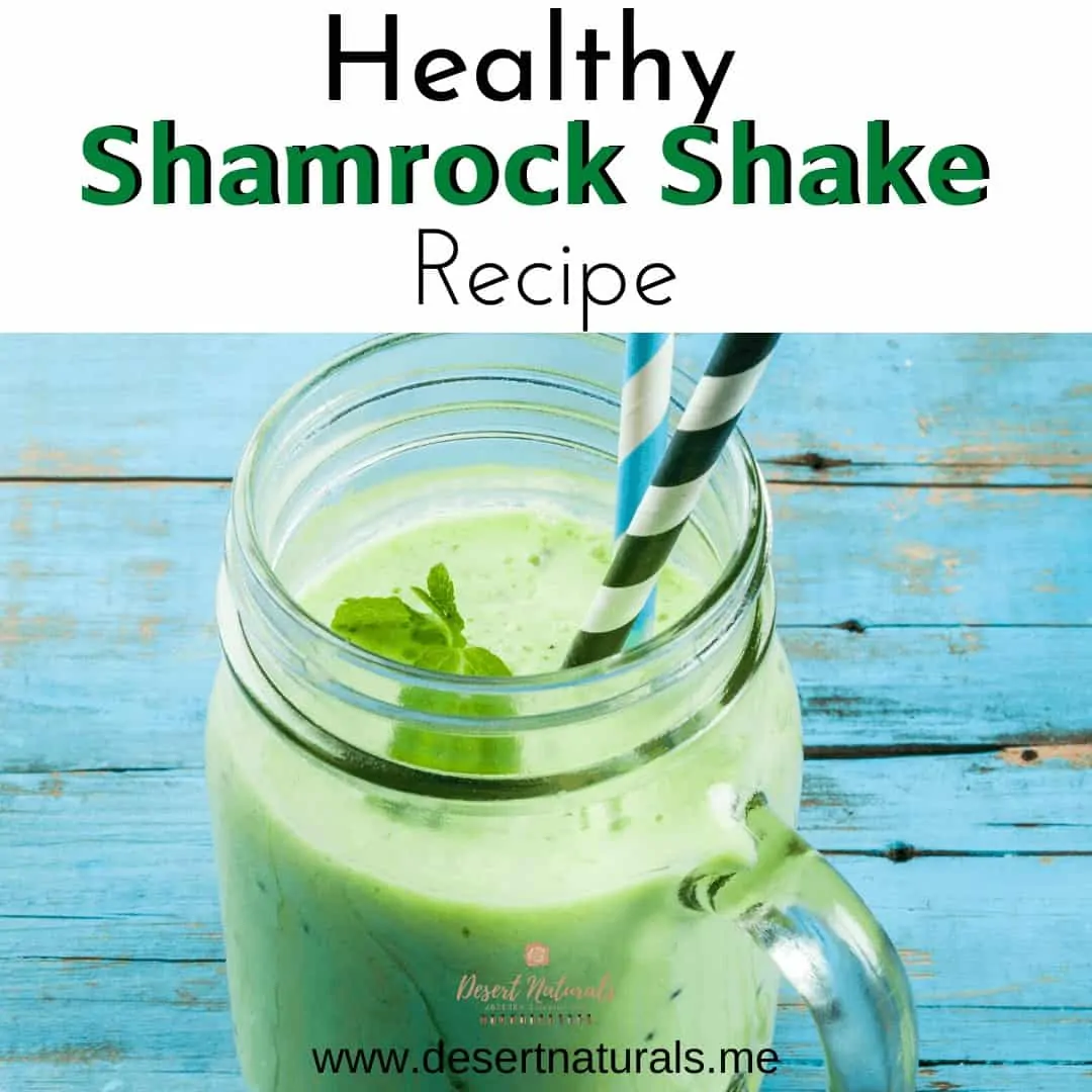 recipe for healthy homemade shamrock shake with doterra terragreens and peppermint essential oil