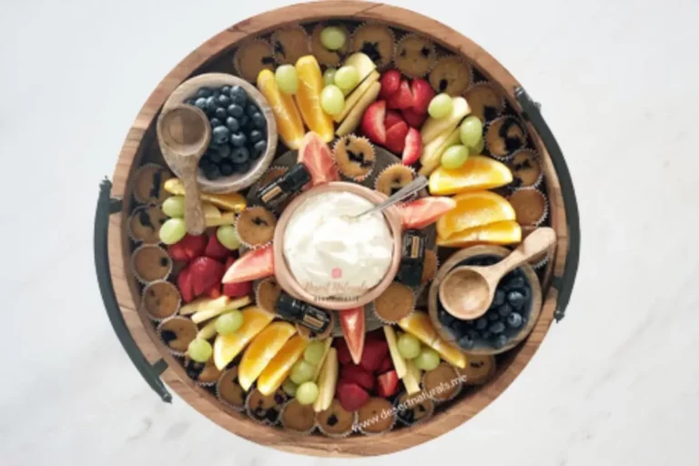 fruit dip platter with doterra tangerine essential oil