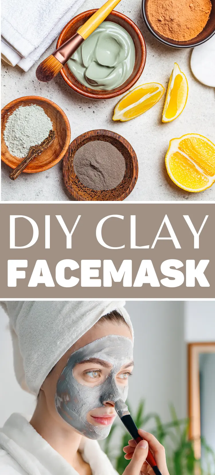 photo of woman applying a diy clay facemask