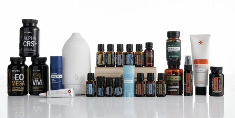 photo of the products in the doTERRA natural solutions kit on a white background