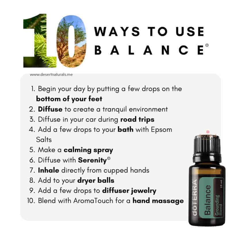 Benefits of and 10 ways to use doTERRA balance essential oil