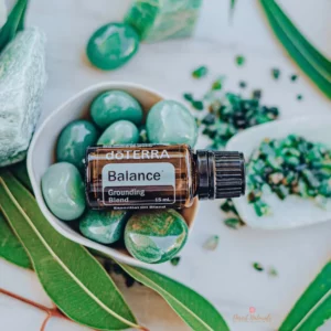 doterra balance grounding blend on green crystals