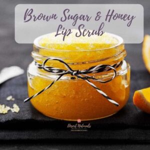 diy lip scrub recipe with brown sugar, honey, and doTERRA essential oils