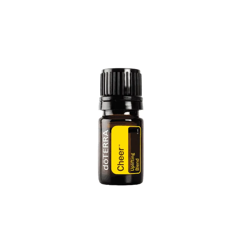 Cheer uplifting essential oil blend is a mix of citruses and spices and you can't help but be in a good mood when you diffuse it in a room or apply to your wrists