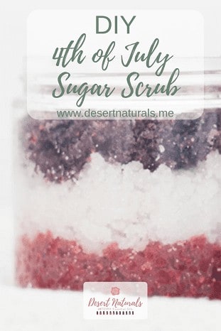 Cheery Berry 4th of July sugar scrub with all natural plant based colors.  No synthetic dyes