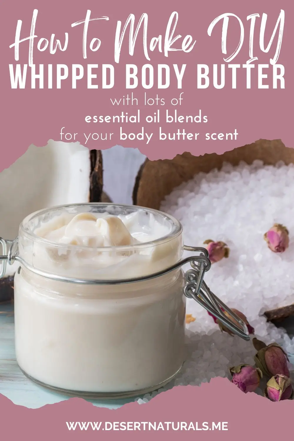 diy whipped body butter with essential oil blends pin