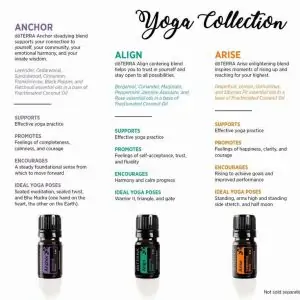 Recommended Yoga poses to use with each of the essential oil yoga blends