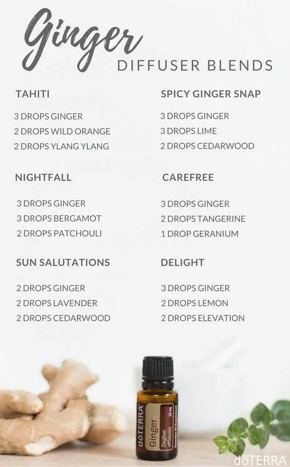 Essential Oil diffuser blends featuring Ginger from doTERRA