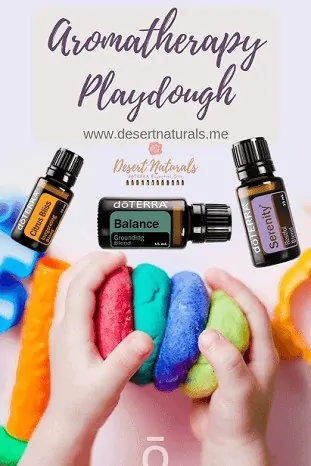DIY make at home aromatherapy playdough scented with essential oils like serenity, citrus bliss, or balance