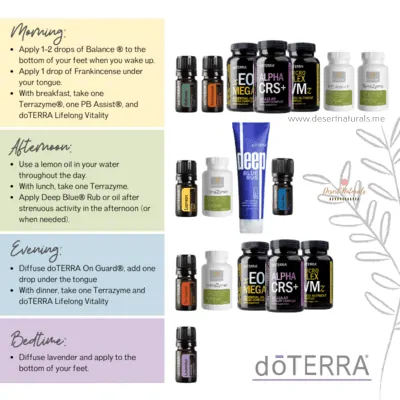 Daily routine to take your all natural supplements from doTERRA essential oils healthy habits kit