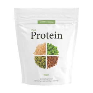 white background with image of doTERRA vegan protein powder