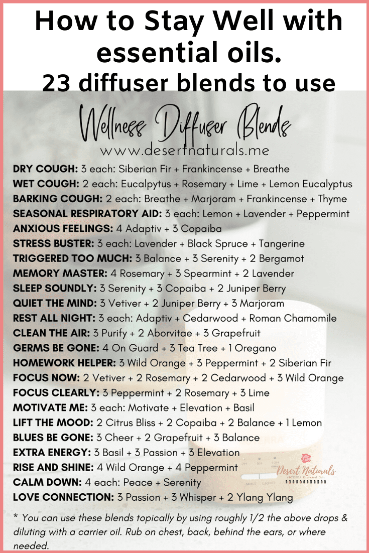 23 diffuser blends for various ailments and to help you stay healthy