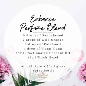 essential oil perfume blend with sandalwood, wild orange, patchouli and ylang ylang essential oils from doterra