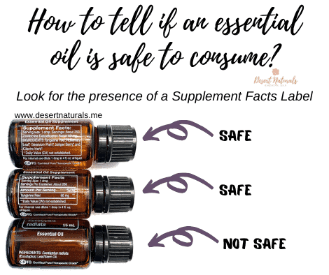 doTERRA Essential Oils have a Supplement Facts label to let you know they are safe to consume in drinks or food