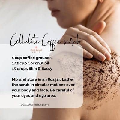 Reduce the appearance of cellulite with this coffee scrub made with doTERRA slim and sassy metabolic blend and coffee grounds
