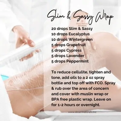 reduce the appearance of cellulite with this plastic wrap using essential oils like doTERRA slim and sassy metabolic blend