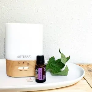 The 12 hour Lumo Diffuser comes with a free bottle of Serenity essential oil from doTERRA