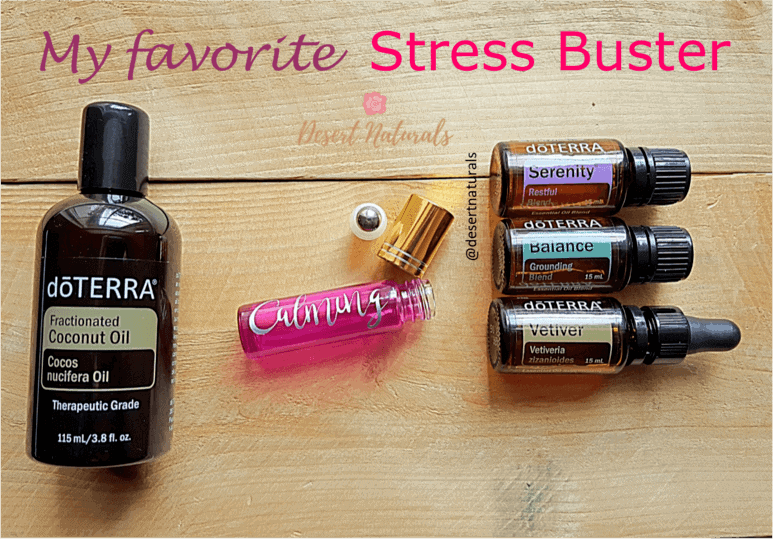 Calming roller with doterra serenity, balance grounding blend, and vetiver essential oils