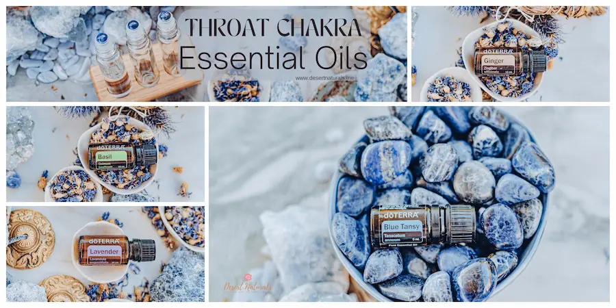 throat chakra essential oil collage