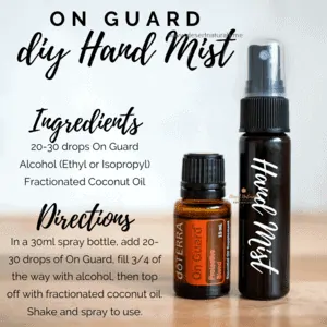 how to make your own OnGuard hand Sanitizer Spray with doTERRA onGuard essential oil