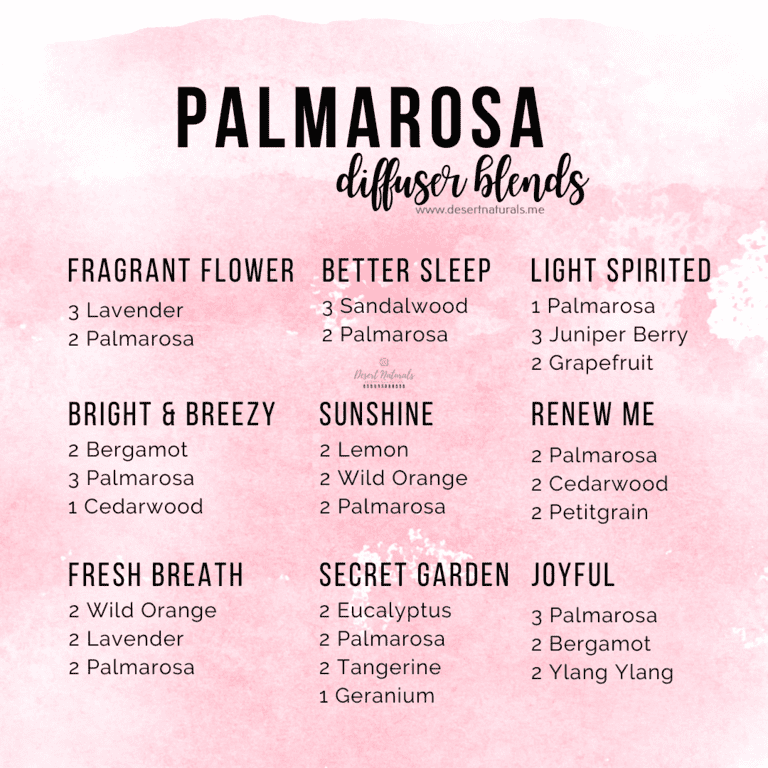 doTERRA Palmarosa Essential Oil diffuser blends