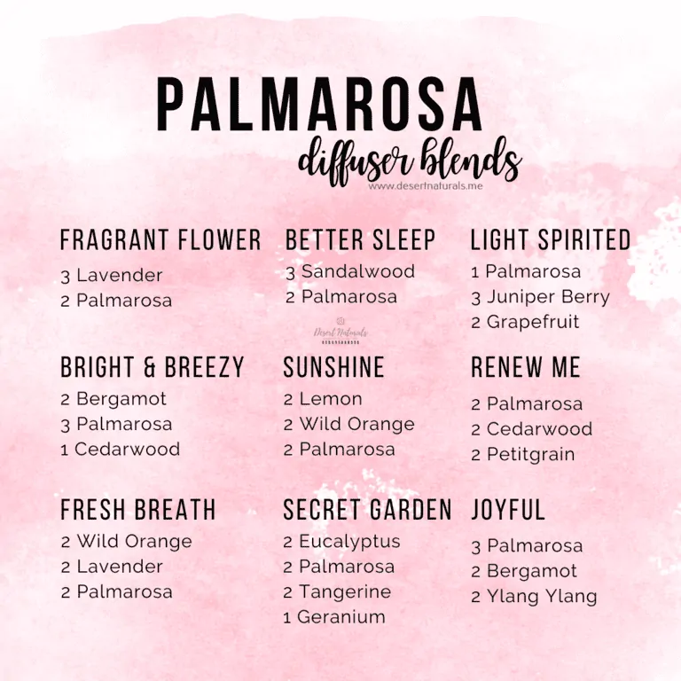 doTERRA Palmarosa Essential Oil diffuser blends