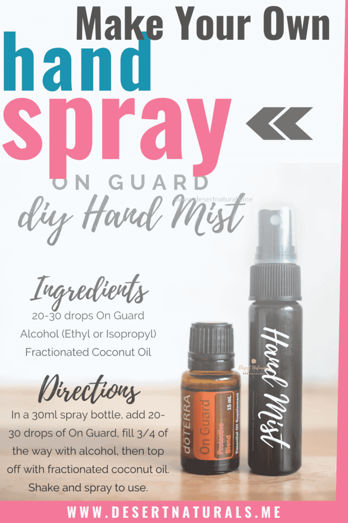 How to make your own doTERRA OnGuard Hand Sanitizer Spray using onguard essential oil from doTERRA and rubbing alcohol