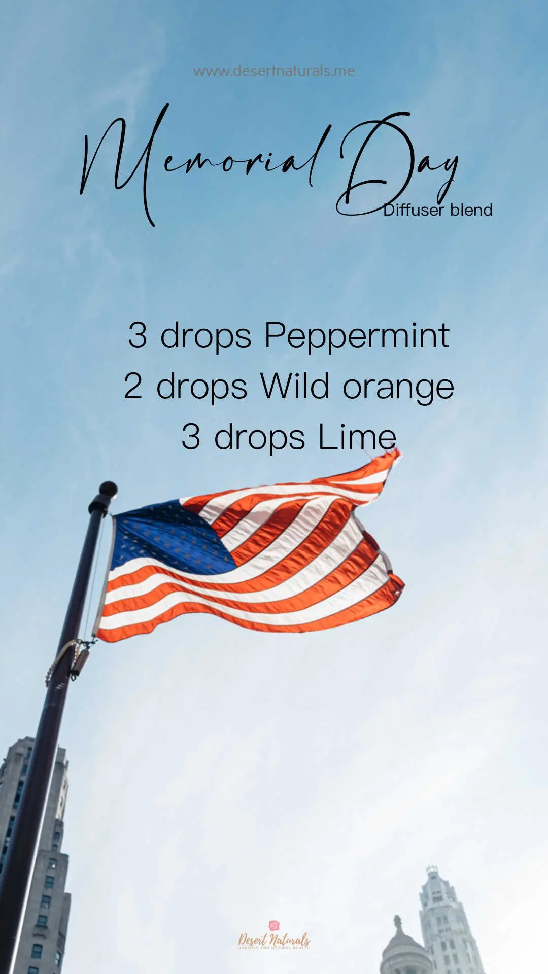 us flag with essential oil diffuser blend for memorial day