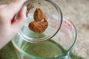 Add the cinnamon or cocoa powder to the ingredients for your diy bronzing lotion stick