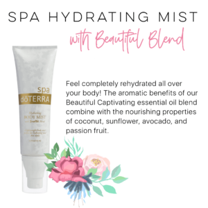 image of doterra beautiful hydrating mist spray with text description of product
