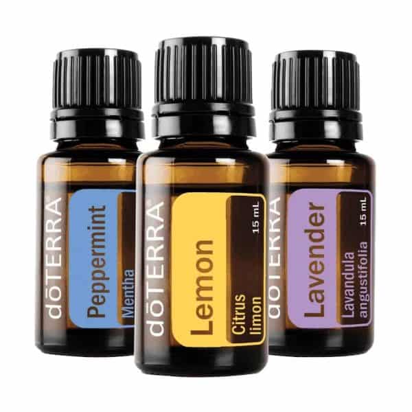 doTERRA Beginner's Trio contains Lavender, Lemon, and Peppermint as the perfect way to start small with essential oils