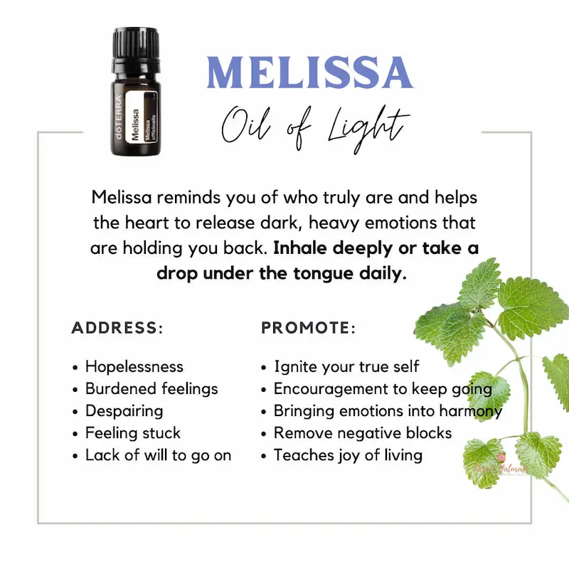 list of melissa essential oil emotional benefits
