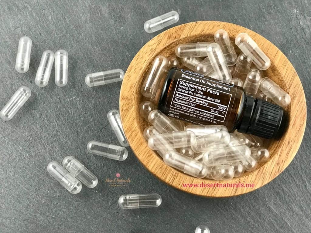 doterra essential oils that have supplement facts on the bottle are safe to consume with veggie caps