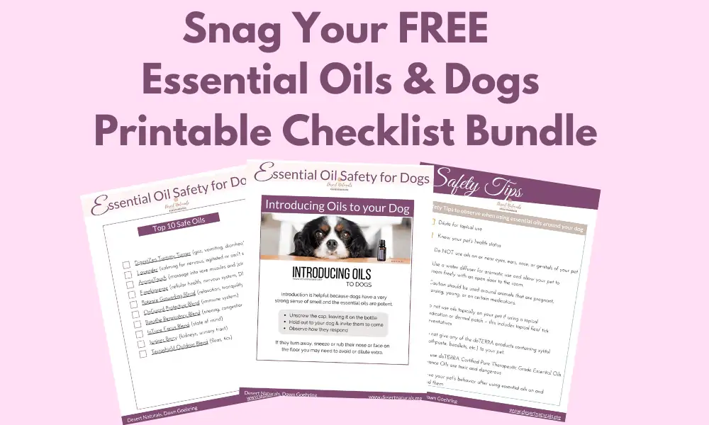 snag your free essential oils & dogs printable checklist bundle with 3 printable pages