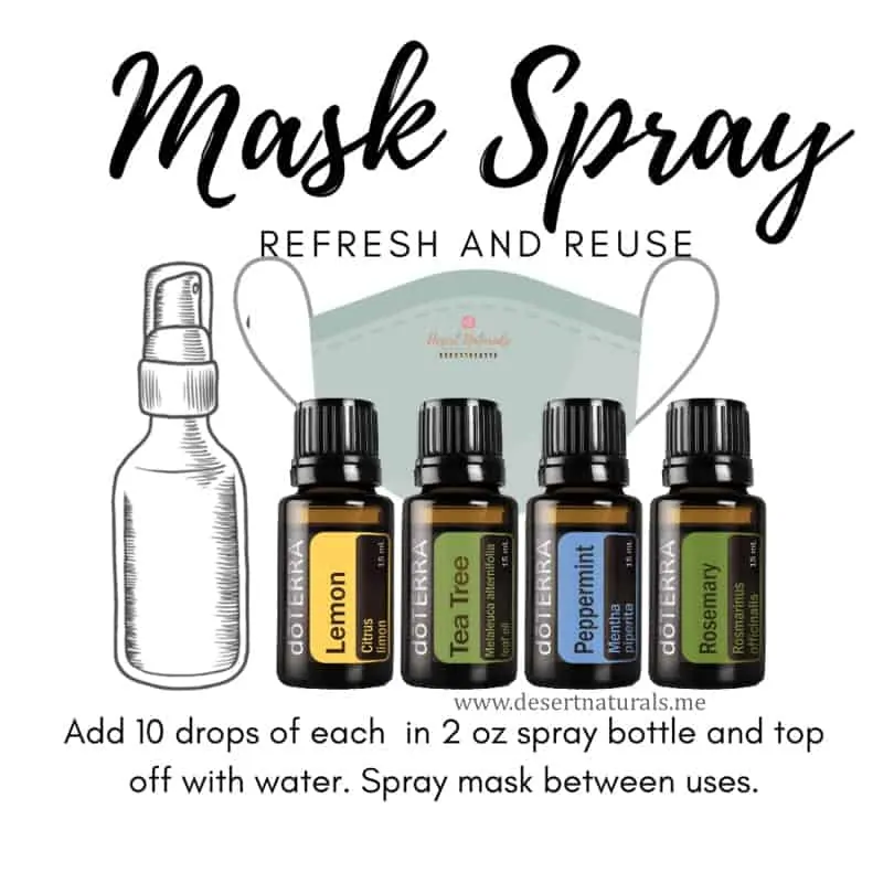 use this essential oil spray on your face mask in between wearings