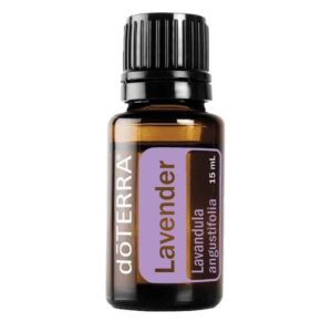 a 15ml bottle of doterra lavender essential oil on a white background