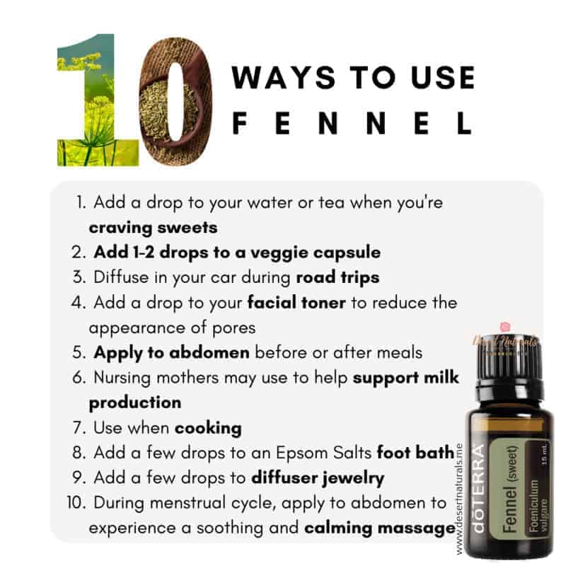 doTERRA Fennel Essential oil has many uses.  Here are 10 ways you can use it and benefit from it