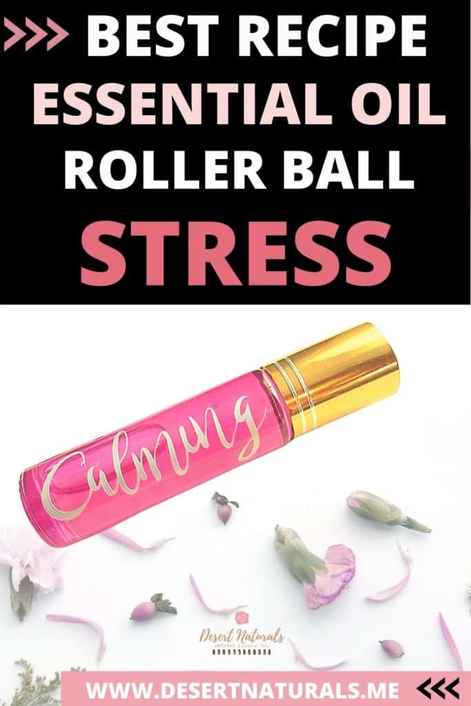 Best Stress Busting Essential Oil Roller ball recipe with free printable label 8 Rollerball Recipe for stress and anxiety using doterra balance, vetiver, and serenity or lavender essential oil