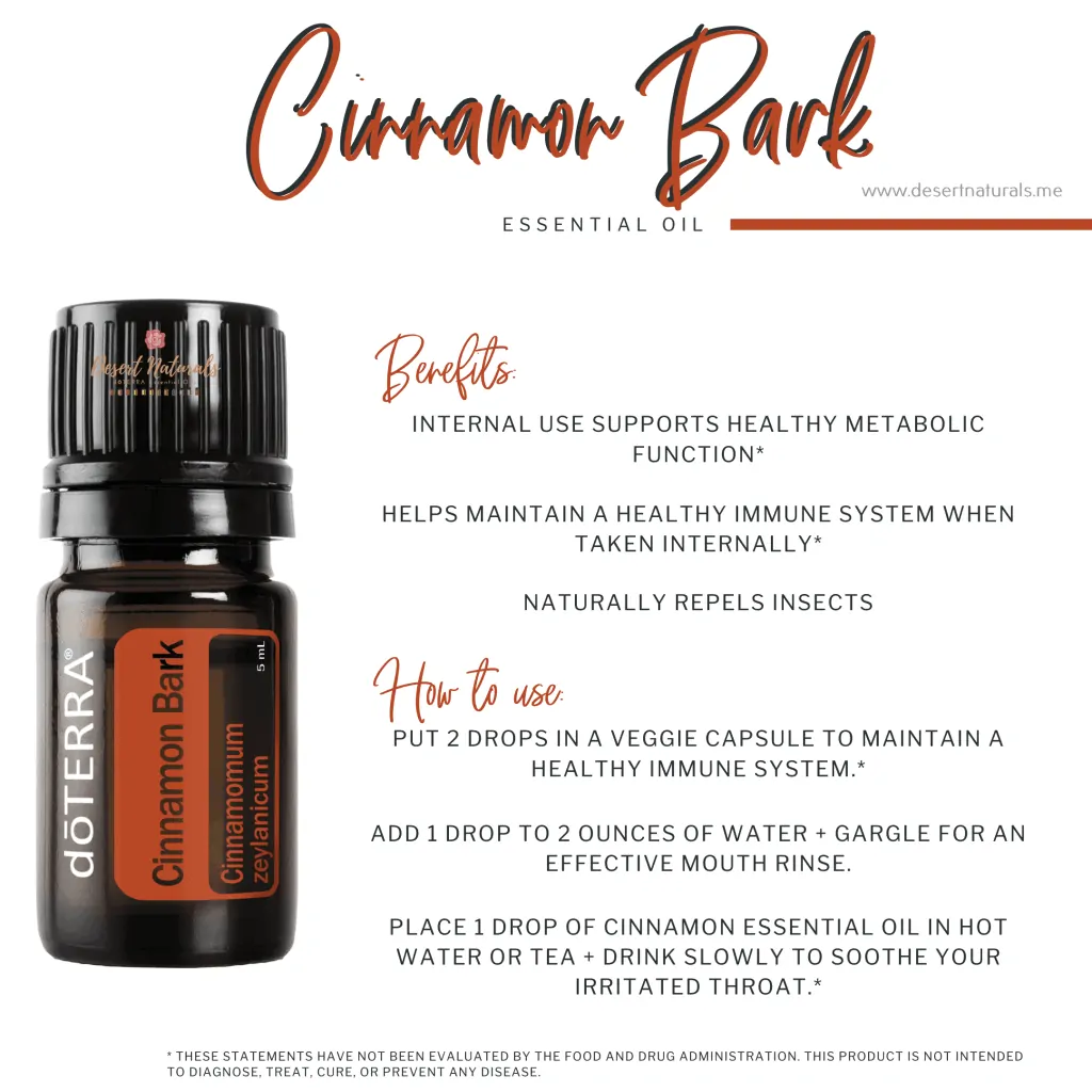 Learn what the benefits of cinnamon essential are and how to Use Cinnamon essential oil from doTERRA 
