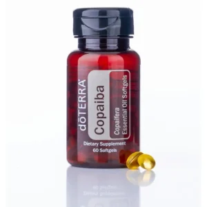 doterra copaiba softgel bottle bottle of doTERRA Copaiba softgel with capsules